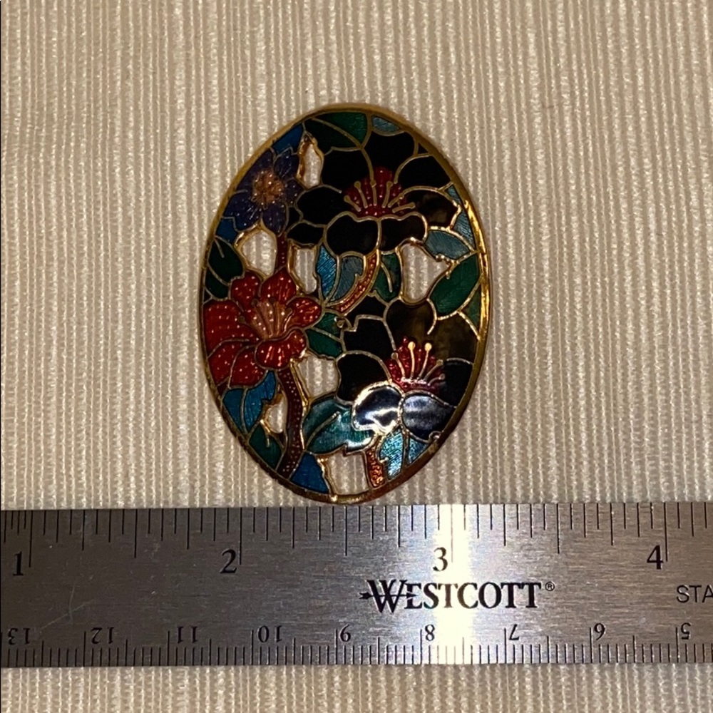 Enamel cloisonné pun/brooch.